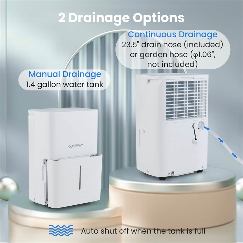 22.5 Pint(DOE) Energy Star Dehumidifier with 2 Modes 5000 Sq.ft Coverage Area White Plastic