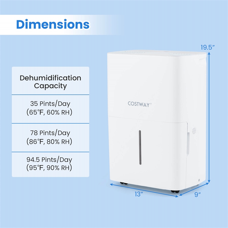 35 Pint(DOE) Dehumidifier for Home with 24H Timer White