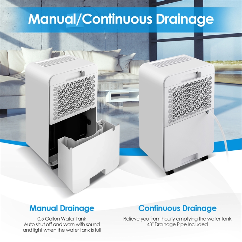 9 Pint(DOE) Dehumidifier 2000 Sq.ft Coverage Area White