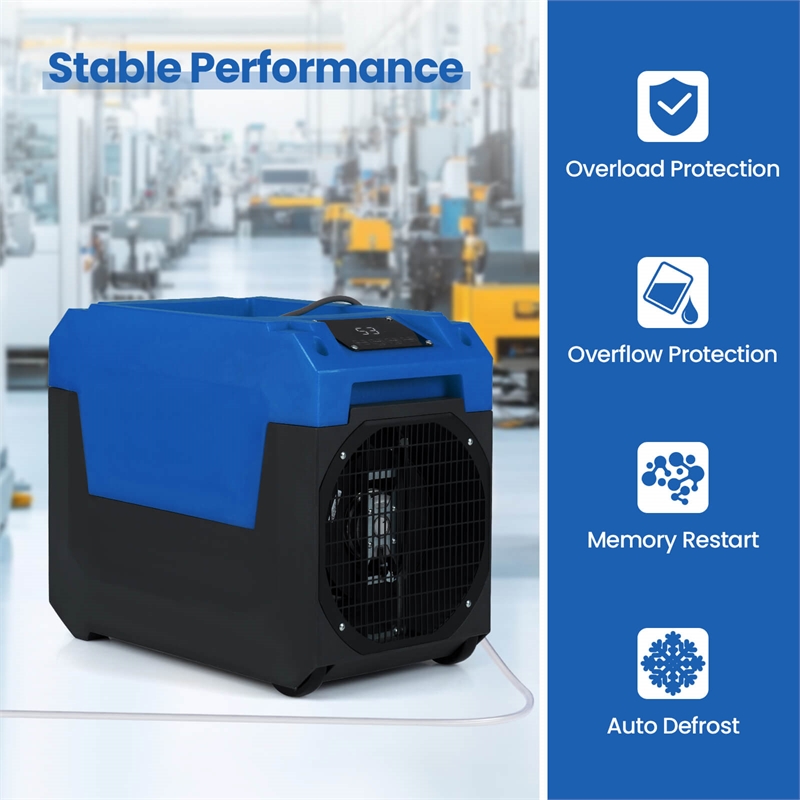 50 Pint(DOE) Commercial Dehumidifier with Pump Drain Hose Blue