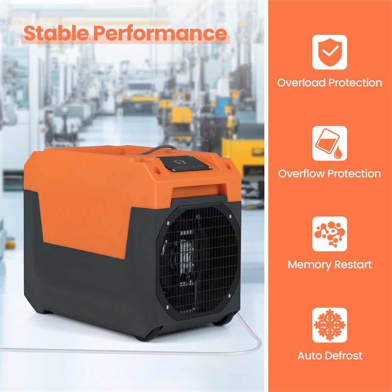 50 Pint(DOE) Commercial Dehumidifier with Pump Drain Hose Orange
