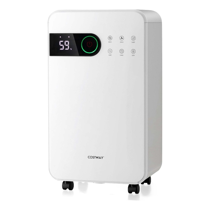 9 Pint(DOE) Portable Dehumidifier 2500 Sq.ft Coverage Area White
