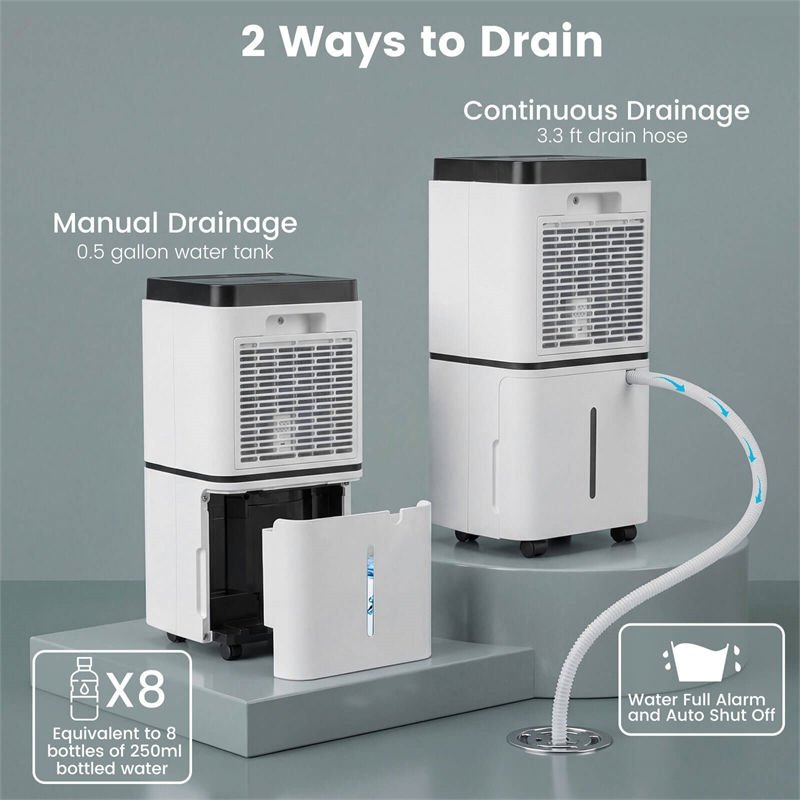 9 Pint (DOE) Dehumidifier with Indicator 1500 Sq.ft Coverage Area White