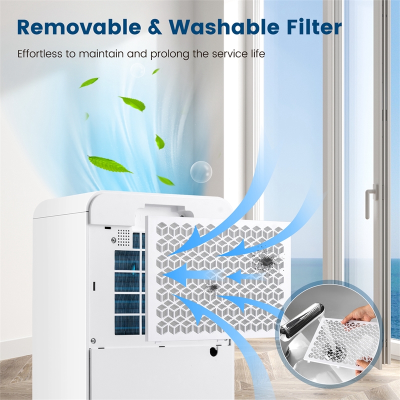 9 Pint(DOE) Portable Dehumidifier 2500 Sq.ft Coverage Area Yellow