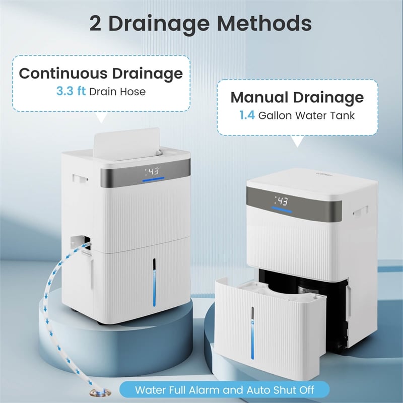35 Pint(DOE) Dehumidifier for Home 8000 Sq.ft Coverage Area White