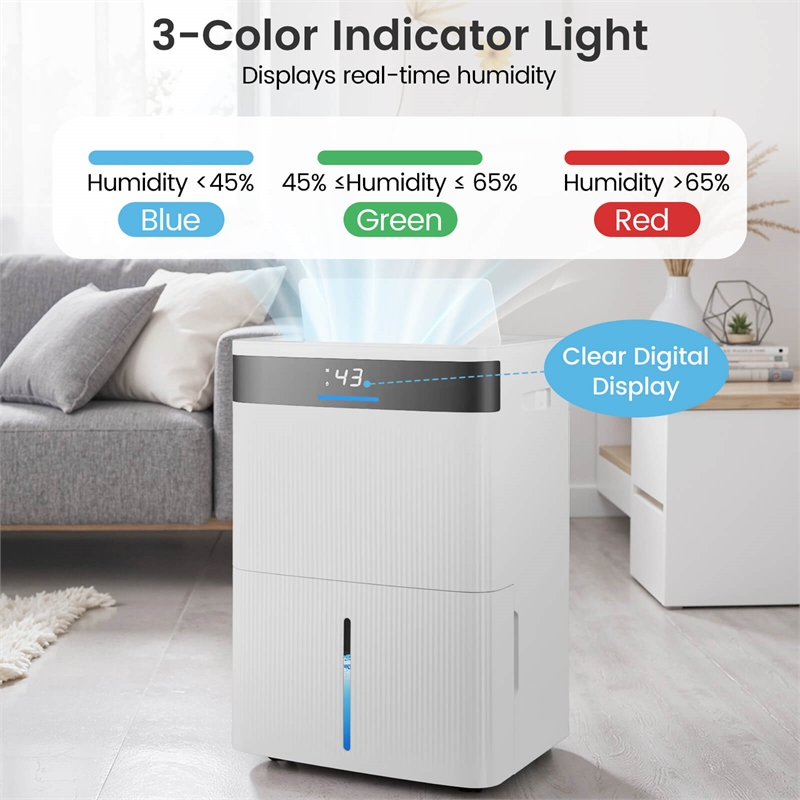 22 Pint(DOE) Dehumidifier For Home 6000 Sq.Ft  Coverage Area White