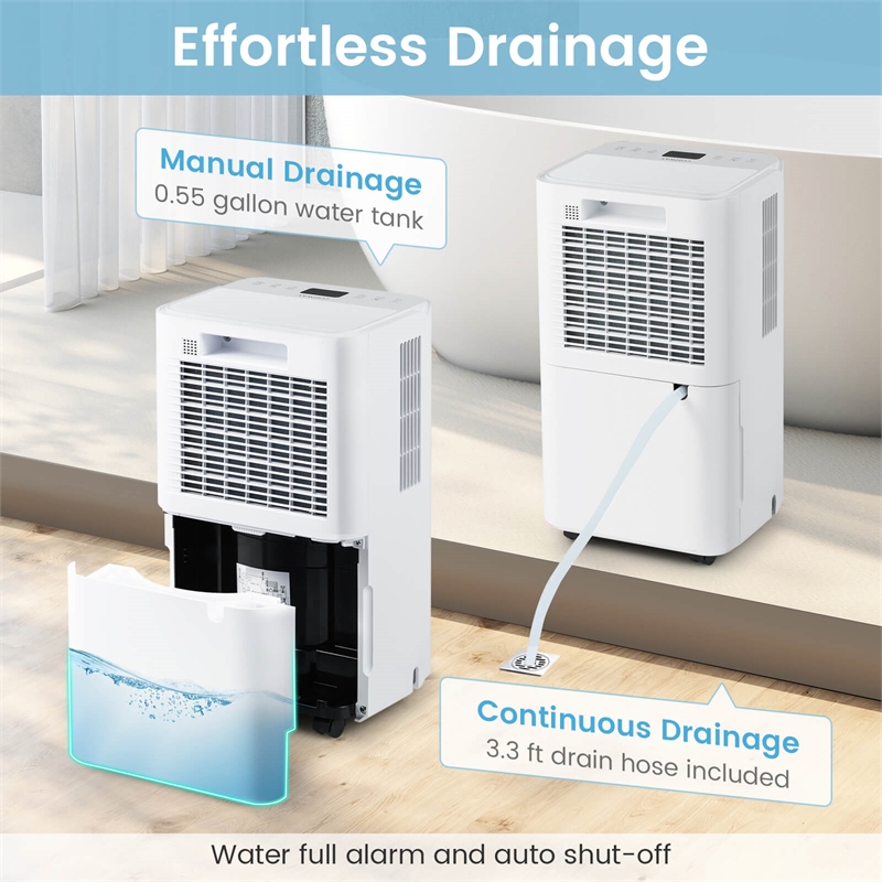 9 Pints(DOE) Dehumidifier for Home 2000 Sq.Ft Coverage Area White