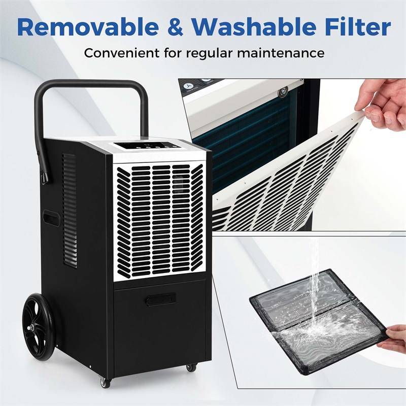 48 Pint(DOE) Commercial Dehumidifier 4500 Sq.ft Coverage Area White