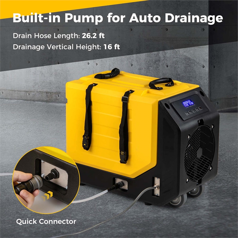 50 Pint(DOE) Commercial Dehumidifier Yellow 9000 Sq.ft Yellow