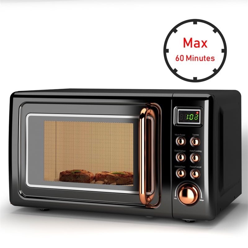 0.7 Cu.ft Retro Countertop Microwave Oven 700W Black