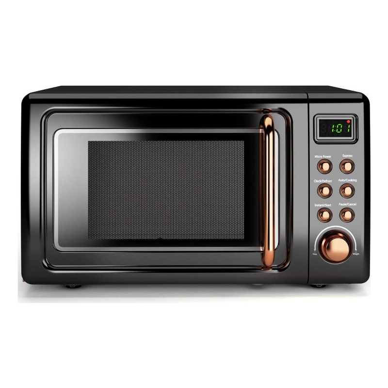 0.7 Cu.ft Retro Countertop Microwave Oven 700W Black