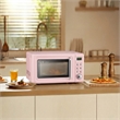 0.7 Cu.ft Retro Countertop Microwave Oven 700W LED Pink