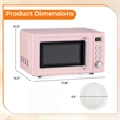 0.7 Cu.ft Retro Countertop Microwave Oven 700W LED Pink