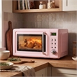 0.7 Cu.ft Retro Countertop Microwave Oven 700W LED Pink