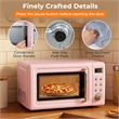 0.7 Cu.ft Retro Countertop Microwave Oven 700W LED Pink