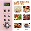 0.7 Cu.ft Retro Countertop Microwave Oven 700W LED Pink