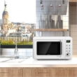 0.7 Cu.ft Retro Countertop Microwave Oven 700W LED White