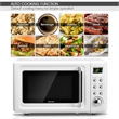 0.7 Cu.ft Retro Countertop Microwave Oven 700W LED White