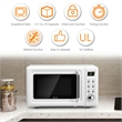 0.7 Cu.ft Retro Countertop Microwave Oven 700W LED White