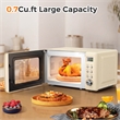 0.7 Cu.ft Retro Countertop Microwave Oven 700W LED  White
