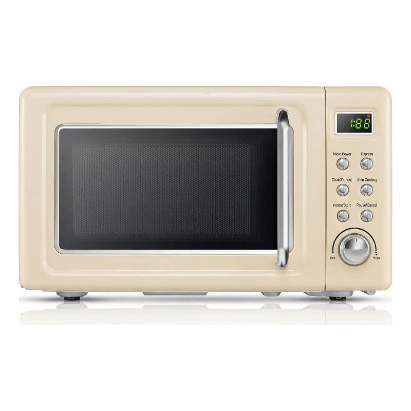 0.7 Cu.ft Retro Countertop Microwave Oven 700W LED  White