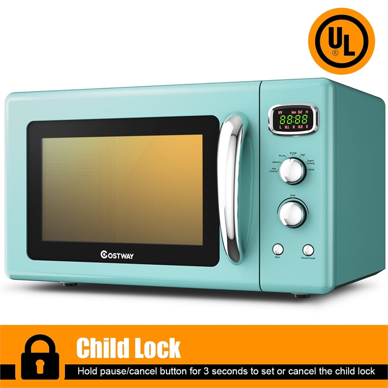 0.9Cu.ft. Retro Countertop Microwave Oven 900W Green