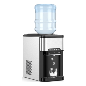 3 in 1 Water Cooler Dispenser with Built in Ice Maker Silver