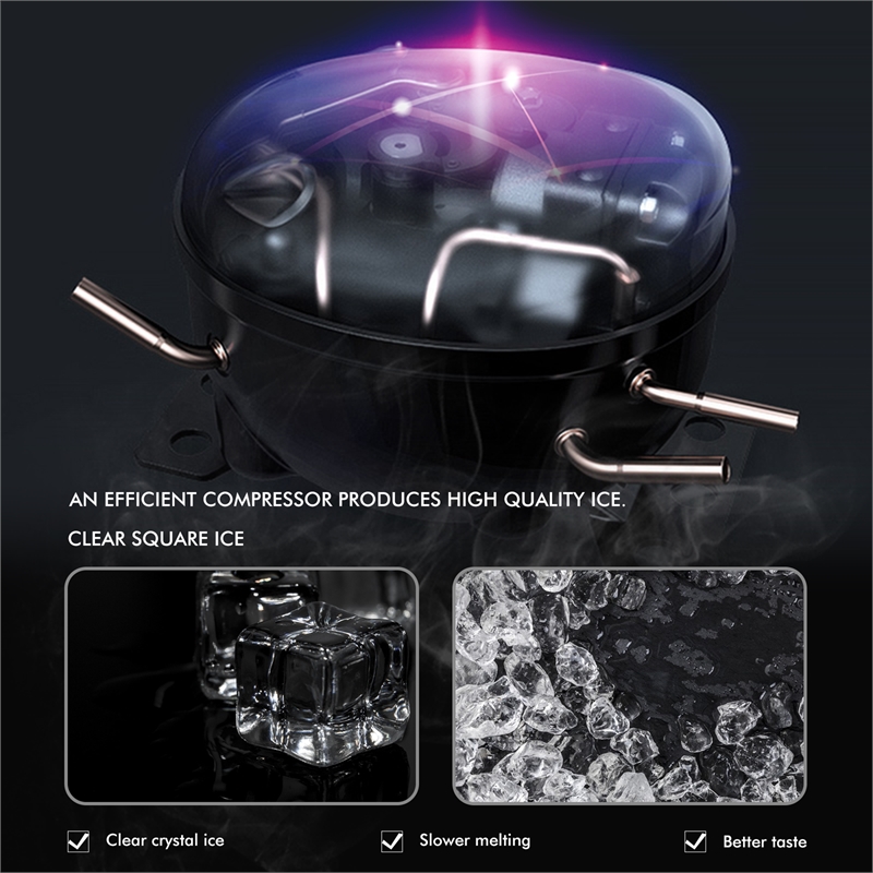 Portable Ice Maker Self Cleaning with Ice Scoop Silver