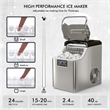 Portable Ice Maker Self Cleaning with Ice Scoop Silver
