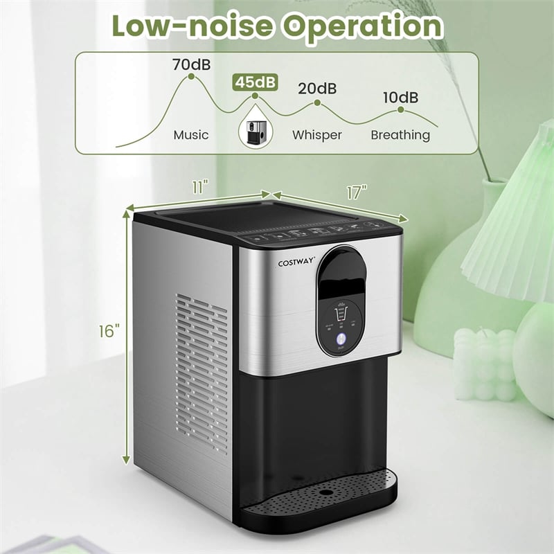 56 lbs Pepple Chewable Countertop Ice Maker Silver