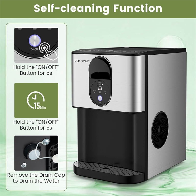 56 lbs Pepple Chewable Countertop Ice Maker Silver