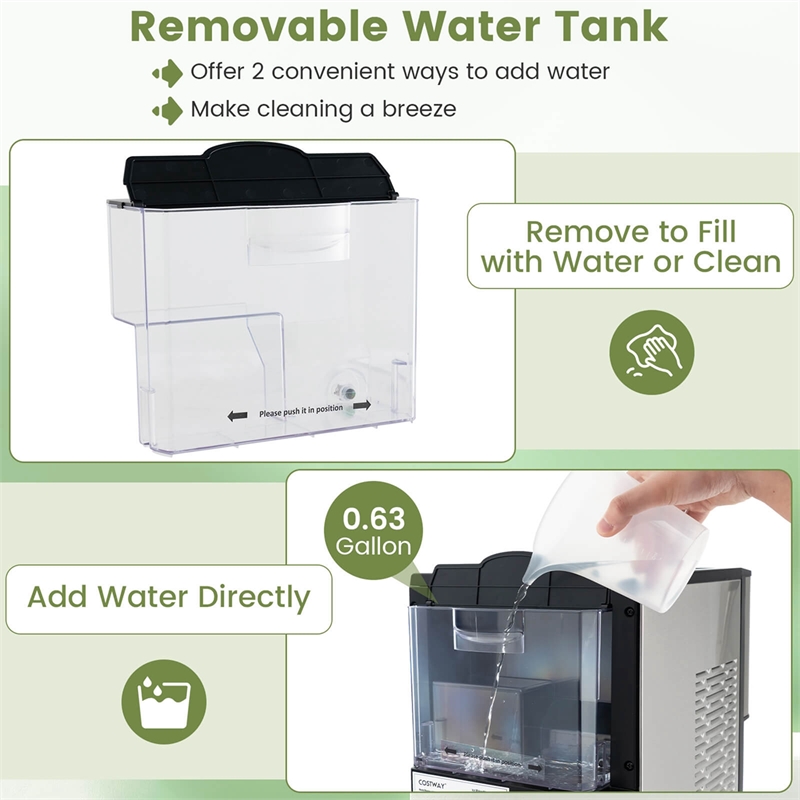 56 lbs Pepple Chewable Countertop Ice Maker Silver