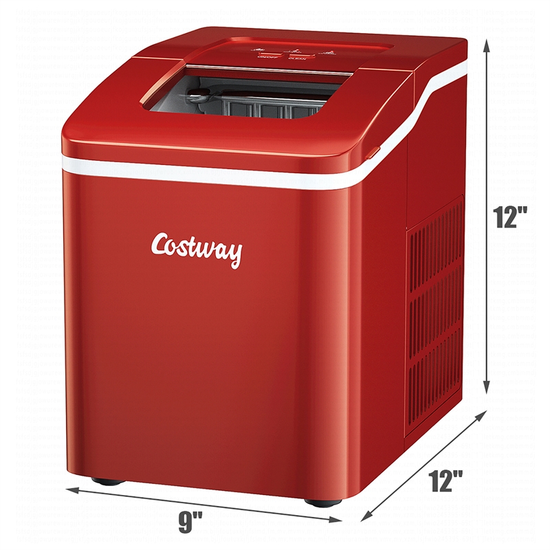 Portable Ice Maker Machine Countertop Self cleaning Red