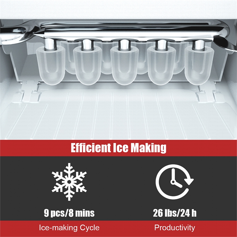 Portable Ice Maker Machine Countertop Self cleaning Red