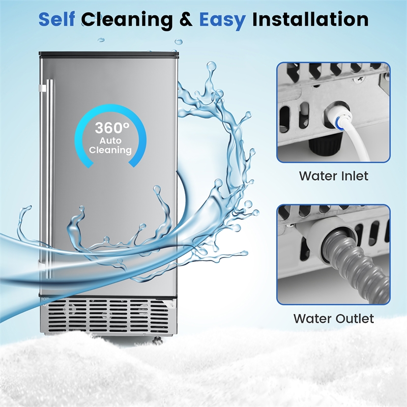 Ice Maker Free with External Drain Pump Silver