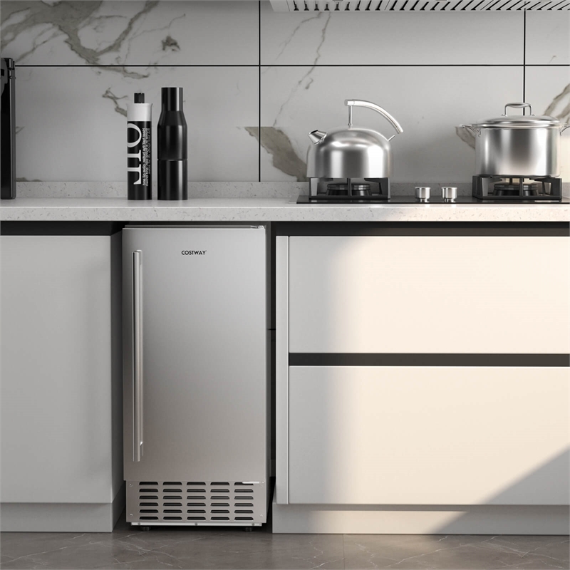 Under Counter Nugget Ice Maker with Self Cleaning 24H Timer Silver