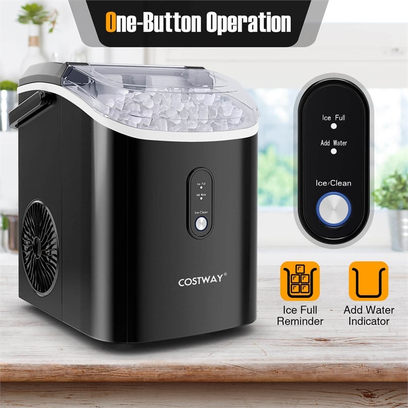 Countertop Ice Maker with Soft Chewable Pellet Black
