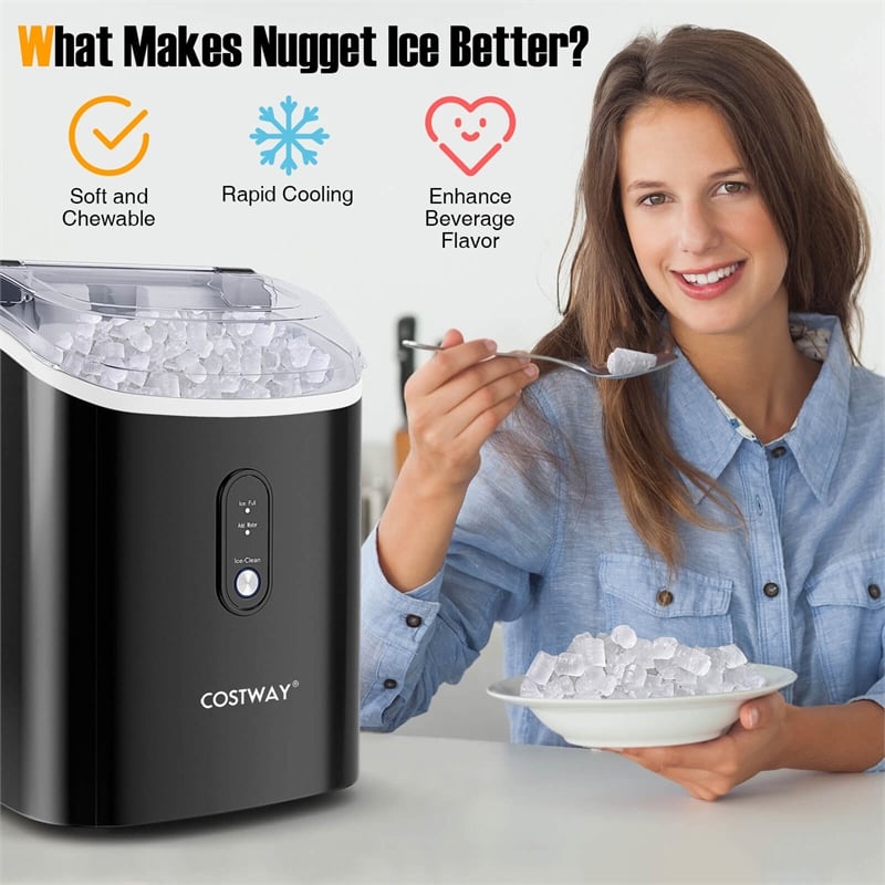 Countertop Ice Maker with Soft Chewable Pellet Black