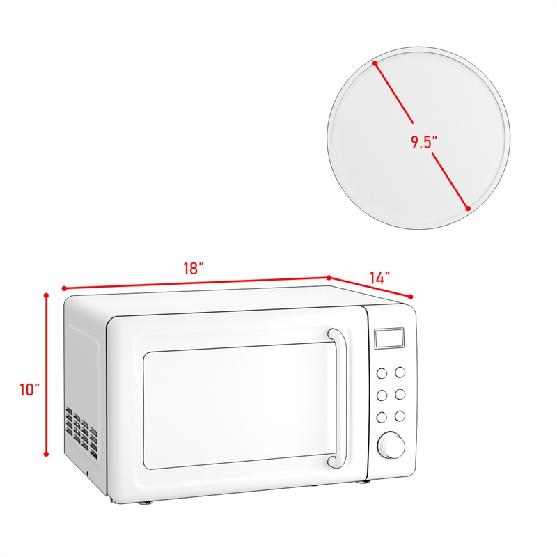 0.7 Cu.ft Retro Countertop Microwave Oven 700W Green