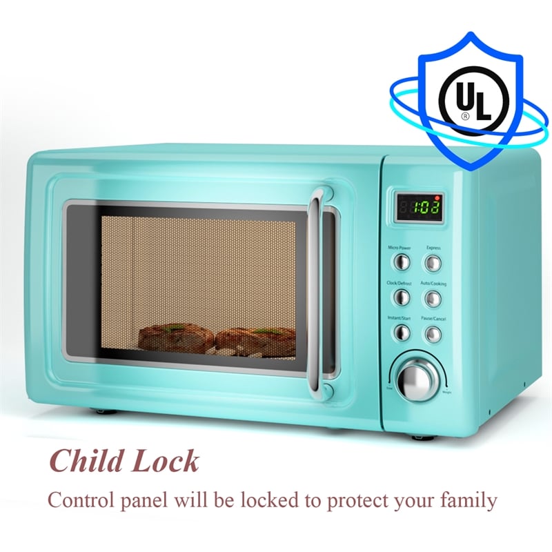 0.7 Cu.ft Retro Countertop Microwave Oven 700W Green