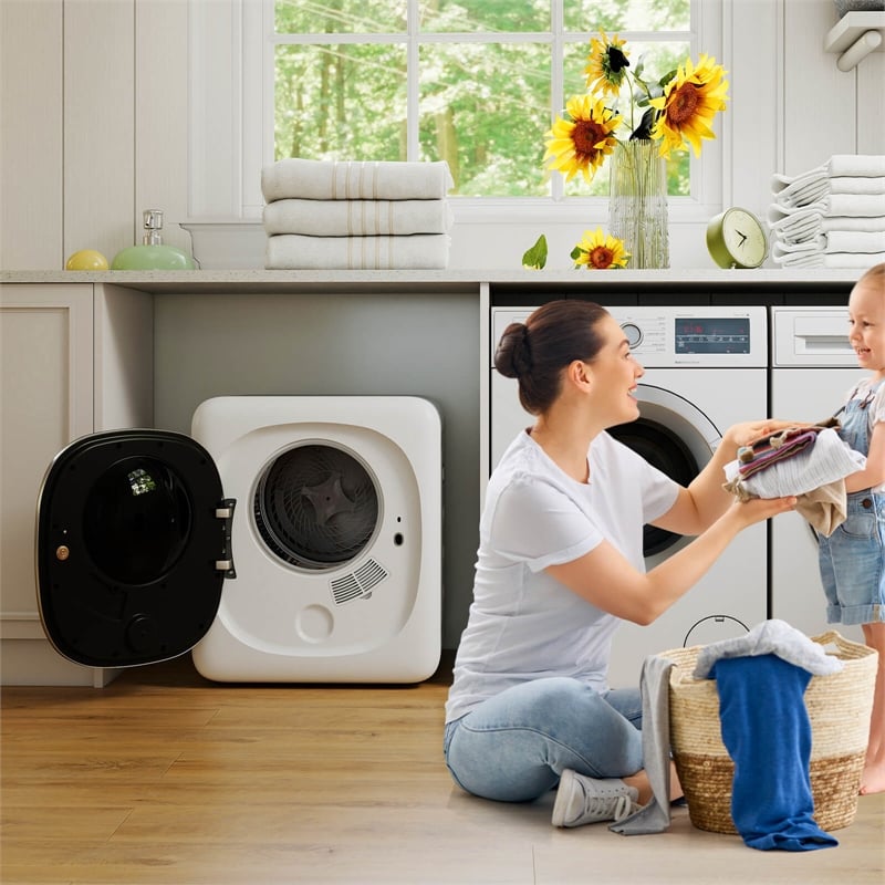 800W Electric 1.5 cu.ft Compact Drying Machine White