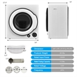 1350W Electric Compact Laundry Dryer 13.2 LBS White