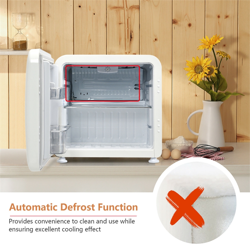 1.6 Cubic Feet Compact Refrigerator Reversible Door Mini Fridge White