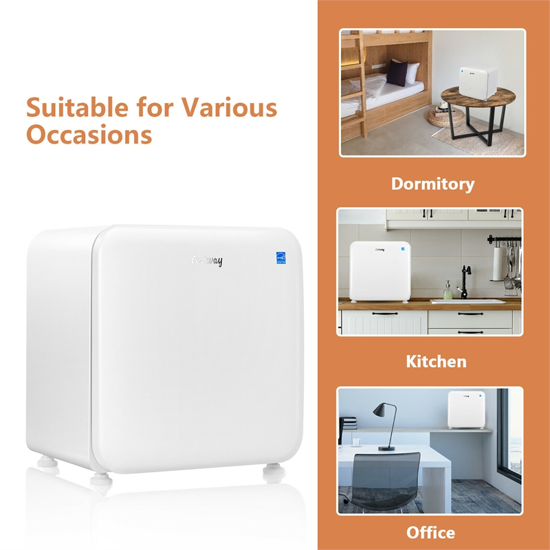 1.6 Cubic Feet Compact Refrigerator Reversible Door Mini Fridge White