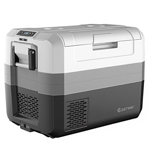 58 Quart Portable Electric Car Cooler Refrigerator Compressor Freezer for RVs Camping White Plastic