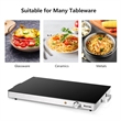 22''x 14'' Electric Warming Tray Hot Plate Dish Warmer w/ Adjustable Temperature Silver Stainless Steel