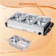 Electric Buffet Server Food Warmer with 3 Removable Trays Adjustable Tempered Silver Stainless Steel