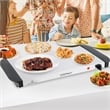 Electric Buffet Server Food Warmer with 3 Removable Trays Adjustable Tempered Silver Stainless Steel