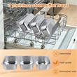 Electric Buffet Server Food Warmer with 3 Removable Trays Adjustable Tempered Silver Stainless Steel