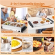 Electric Buffet Server Food Warmer with 3 Removable Trays Adjustable Tempered Silver Stainless Steel